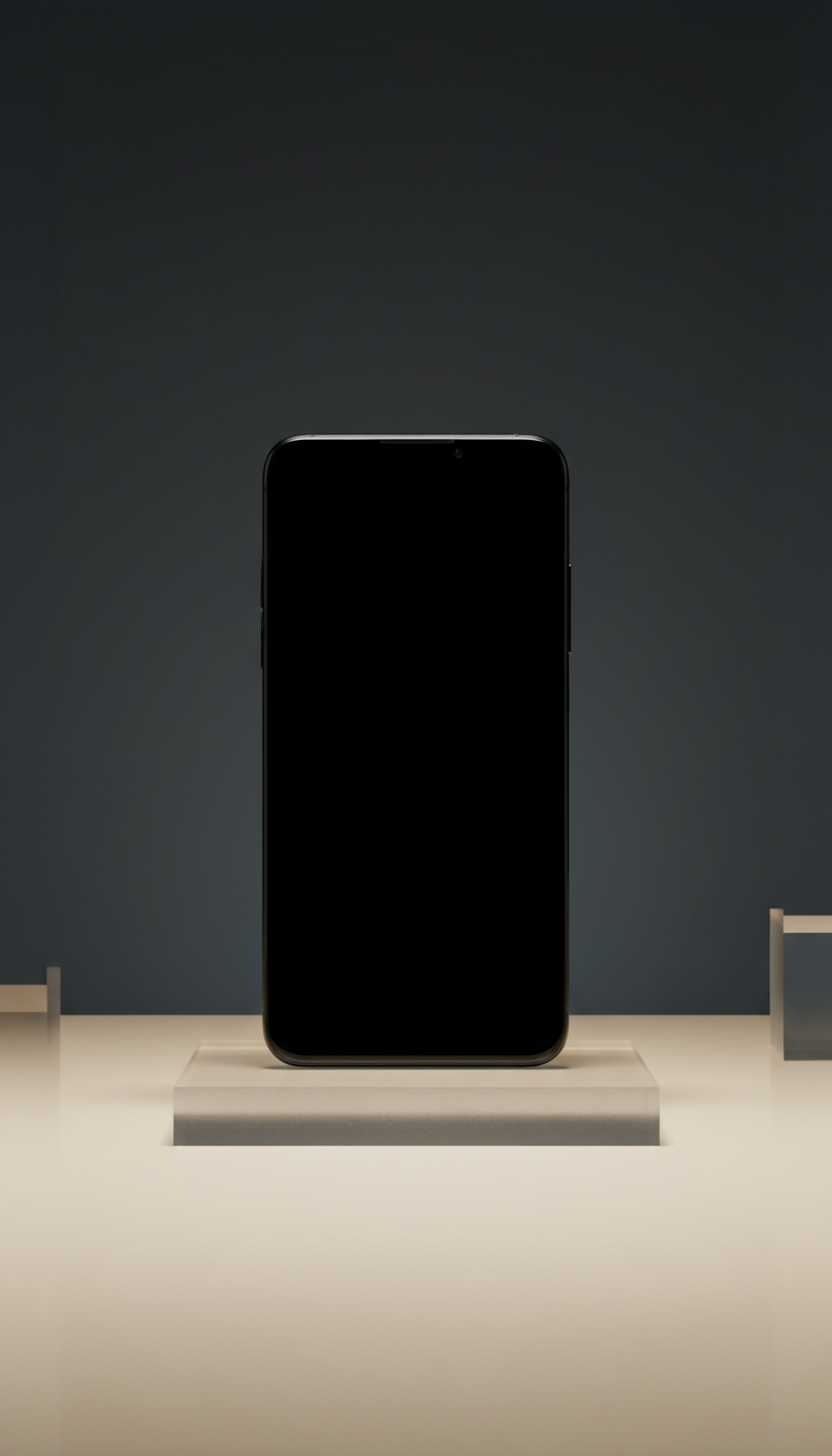 Smartphone in Obsidian Black Glass