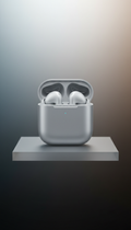 Wireless Earbuds with Frosted Silver Case